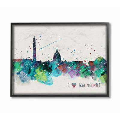 'I Heart Love D.C' Paint Splatter Acrylic Painting Print