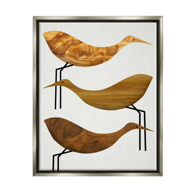 Toile abstraite, cigognes et oiseaux rustiques, art mural par Daphne Polselli
