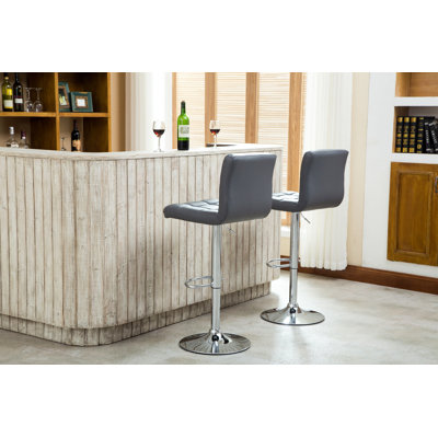 Tabouret de bar pivotant réglable en similicuir, ensemble de 2