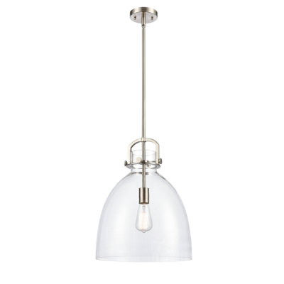 Luminaire suspendu Borgen à intensité variable avec abat-jour en verre bullé