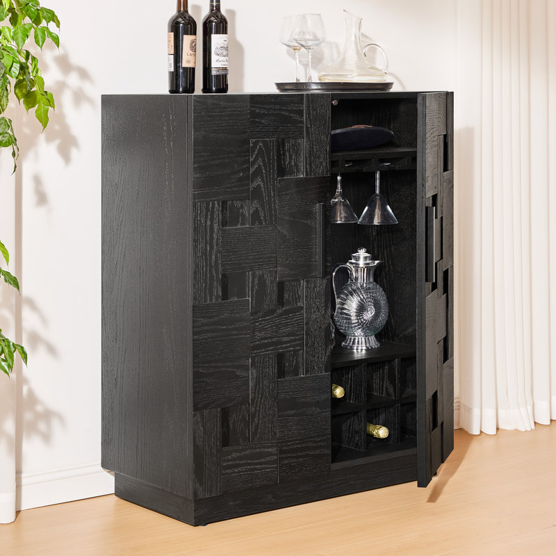 Armoire de bar 35 po avec porte-bouteilles Hernest