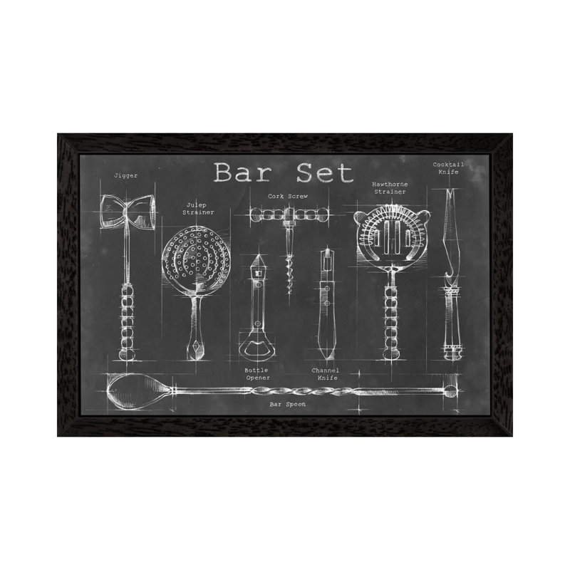 Bar Set by Ethan Harper - Print on Canvas, Black Floater Framed, 152.5 cm H x 101.5 cm W