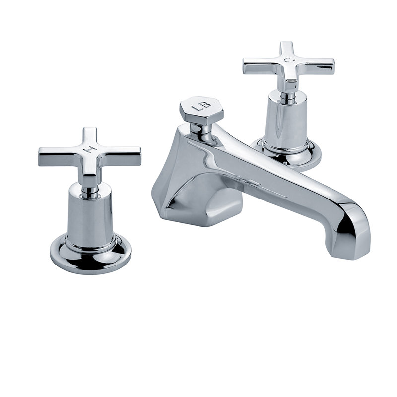 Robinet de salle de bain espacé Mackintosh, Chrome poli, Croix