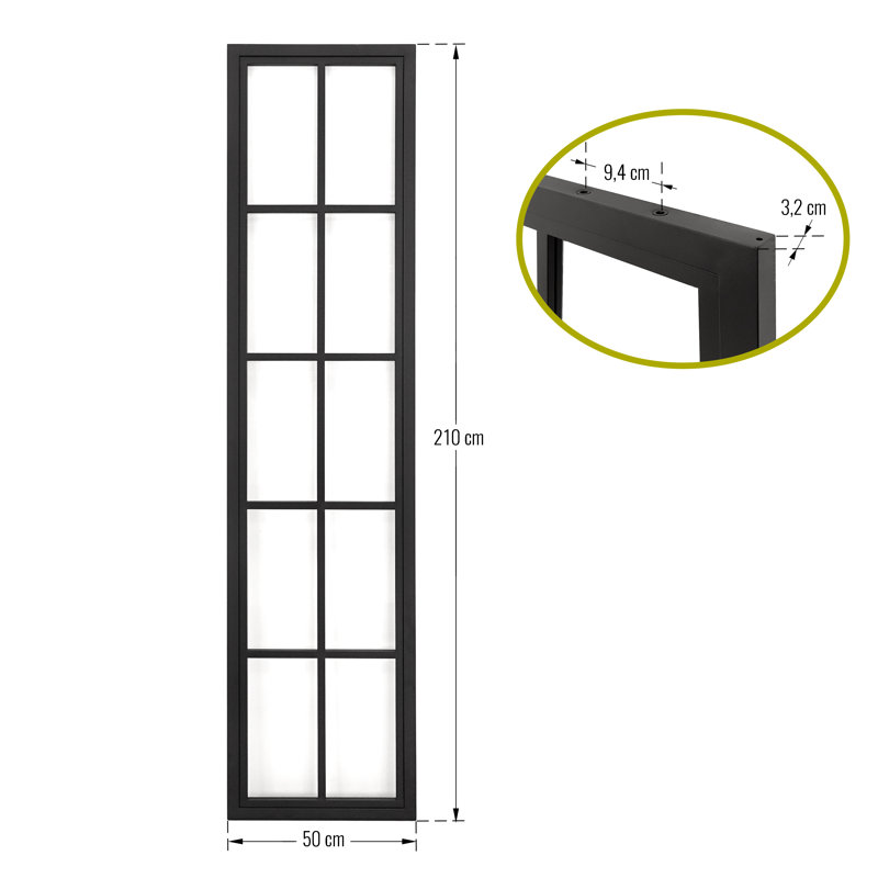 Metal Frame with Glass Barn Door