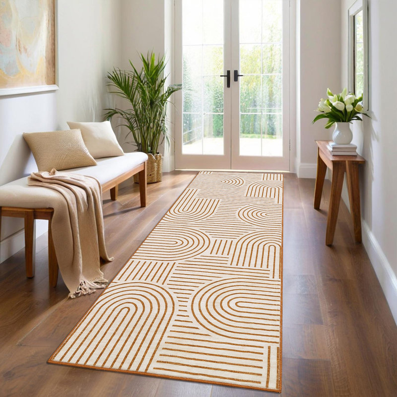 Tapis lavable à la machine Modern Rainbow, Tapis de couloir 2 pi x 6 pi