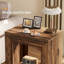 [Table de ferme rustique] Table de bout en bois brun rustique à 2 niveaux - Table d'appoint de style industriel avec tablette de rangement - Idéale pour les petits espaces, les meubles d'entrée, le salon et la chambre à coucher, la finition protectric