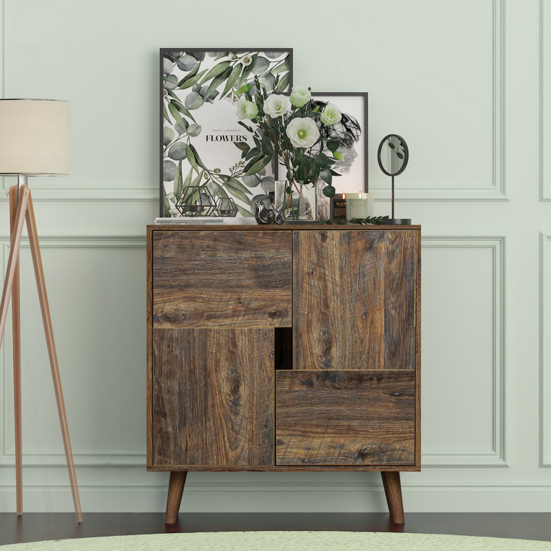 Buffet, crédence de rangement, armoire de salle à manger, Brun