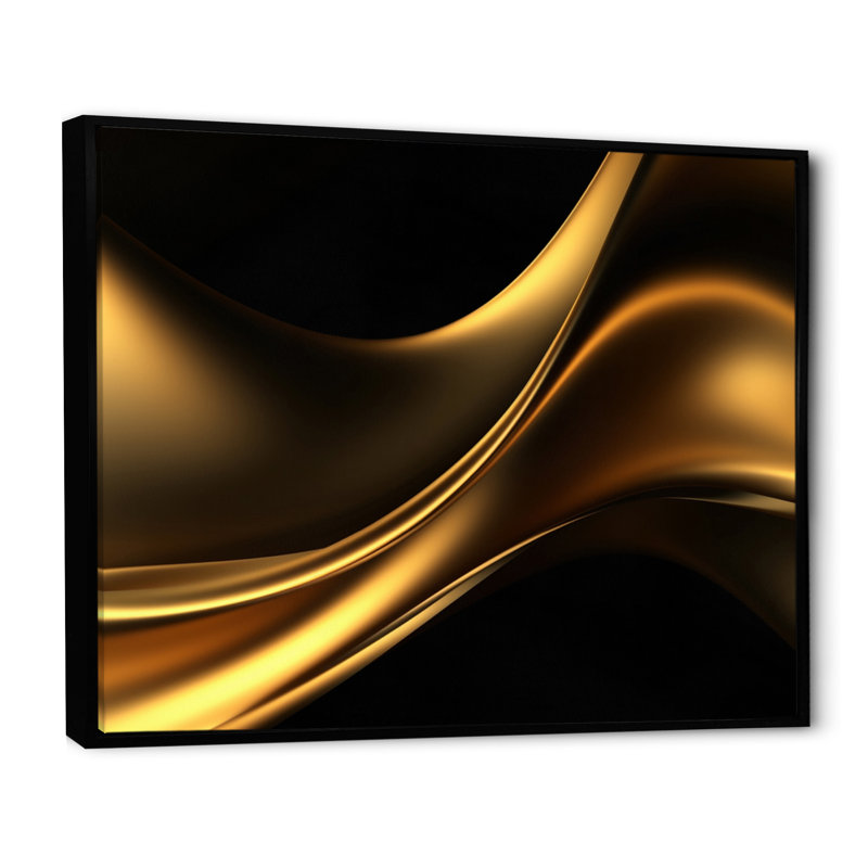 Or noir surréel II sur toile imprimée, Cadre flottant noir, H 34 po x l 44 po x P 1,5 po
