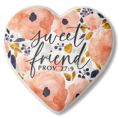 Heart Stone Floral Sweet Friend Pink