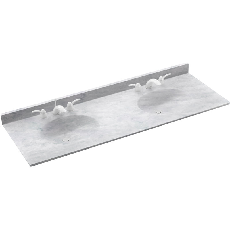 Plateau de meuble-lavabo double 73 po Chesapeake, Glace