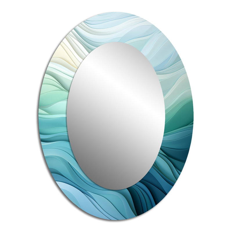Miroir mural Gree And White Sway Wave Serenity III, 40 po x 30 po