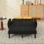 Fauteuil inclinable en velours noir avec causeuse-1567617485