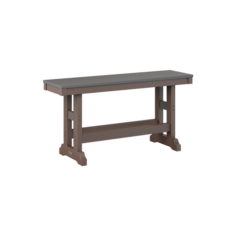 Garden Classic Patio Bench, 18" H x 12.5" W x 44" D, Smoke Gray/Chocolate Brown