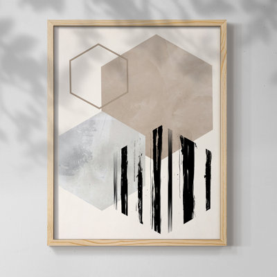 Hexagonal Display I Framed Print - Solid Wood