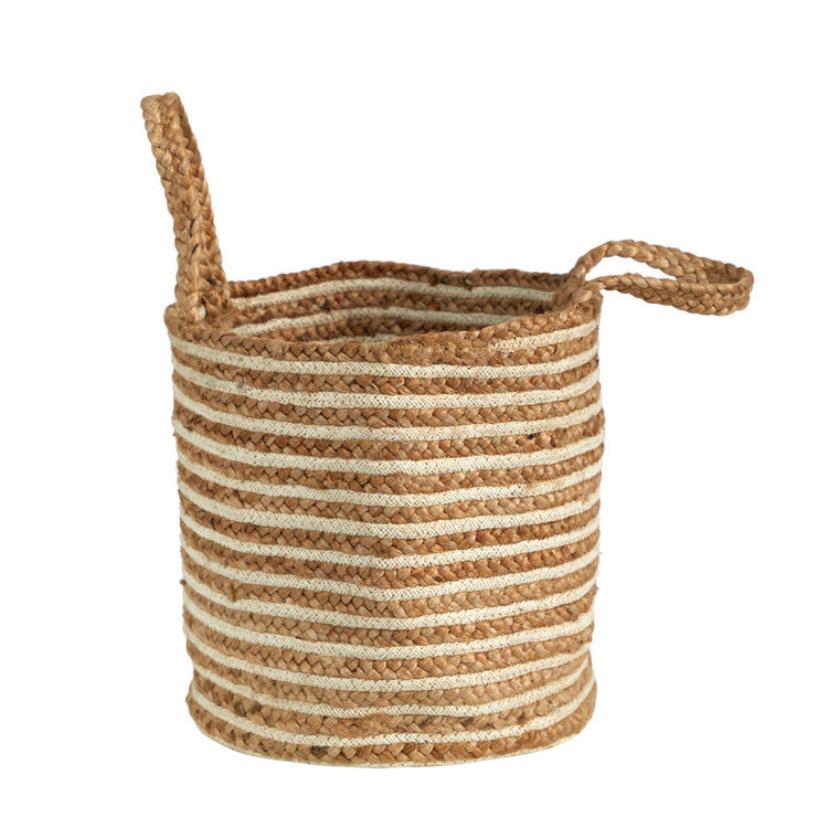 Panier en jute naturel, H 11 po x l 14 po x P 14 po