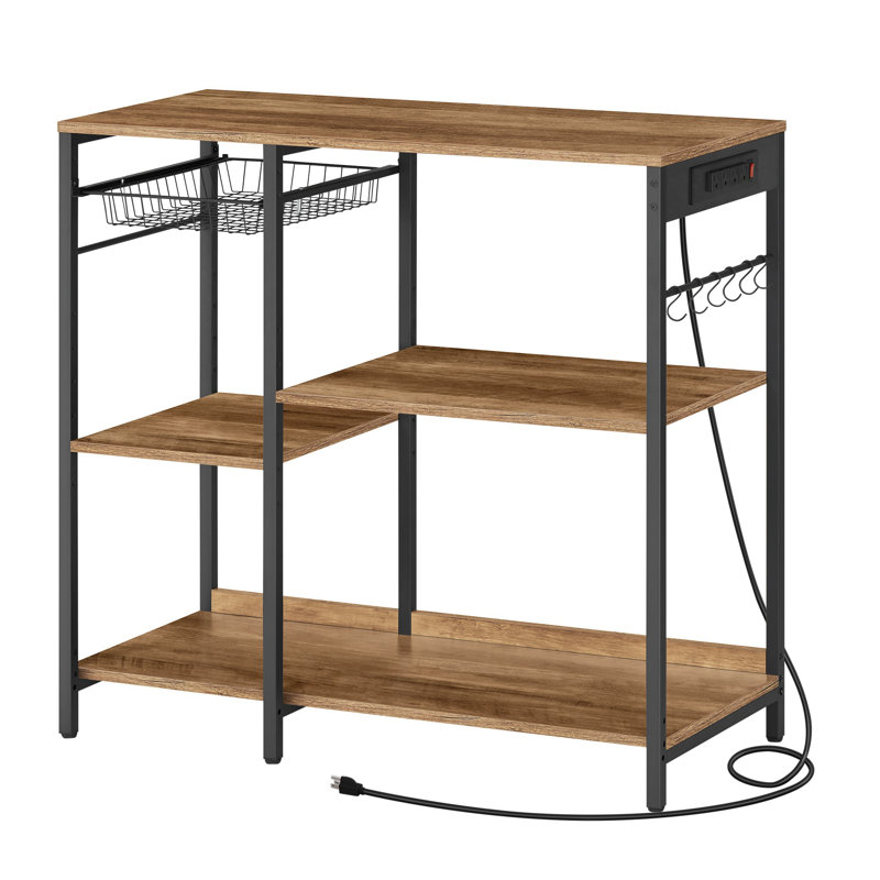 Milburn Kitchen Cart, Rustic Walnut
