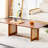 Small Solid Wood Tea Table With , In Rich Walnut Color Decorated Rectangular Coffee Table,