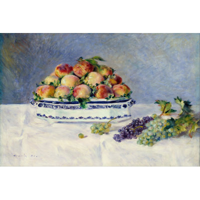 Still Life with Peaches and Grapes - Wrapped Canvas Art Prints