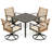 Niyana 4-Person Outdoor Dining Set with Swivel Rocking Chairs 