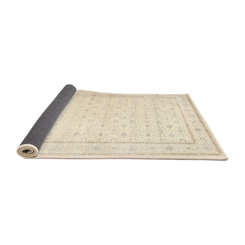 Tapis oriental en laine beige, Rond 7 pi