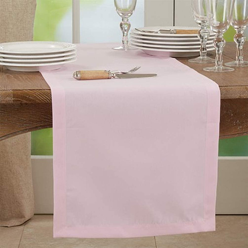 Parsonsfield Machine-Washable Polyester Table Runner, 90'' x 16'', Pink