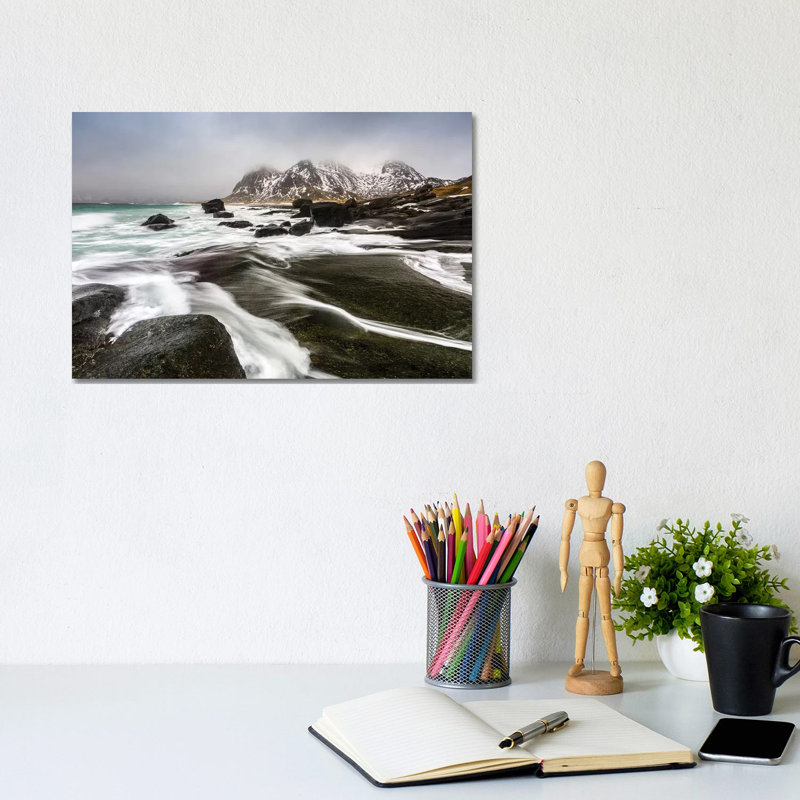 Norway, Lofoten, Uttakleiv Beach III by Mikolaj Gospodarek - Wrapped Canvas Print, 20.32 cm H x 30.48 cm W