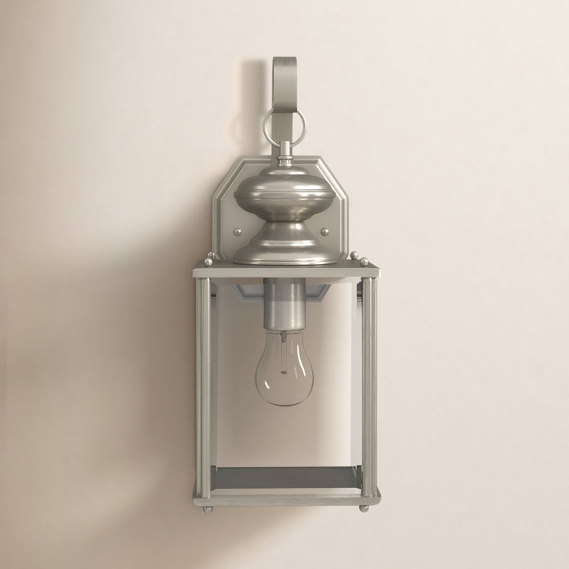 Lanterne murale d'extérieur à une ampoule Tiernan, Nickel ancien brossé