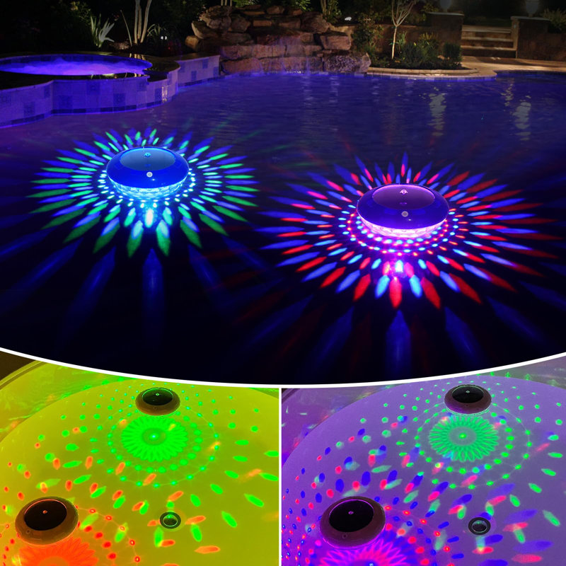 Solar Floating Pool Lights, RGB Colour Changing Pool Floating Light, IP68 Waterproof LED Solar Pool Lights That Float, Hangable Auto ON Off For Pool Hot Tub Wedding Path Party Decoration