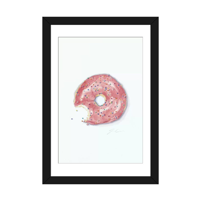 «This is Not A Donut Whole», reproduction sur toile, Papier d'art encadré noir, Blanc, H 32 po x l 24 po x P 1 po