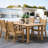 All Weather Rectangular HIPS Patio Dining Table Set for 4 with Arm Chairs 5 Piece Outdoor Furniture Set with Umbrella Hole Modern Plastic Outdoor Dining Sets-698425766-698425761