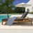 Wood Outdoor Chaise Lounge With Adjustable Backrest-517574503
