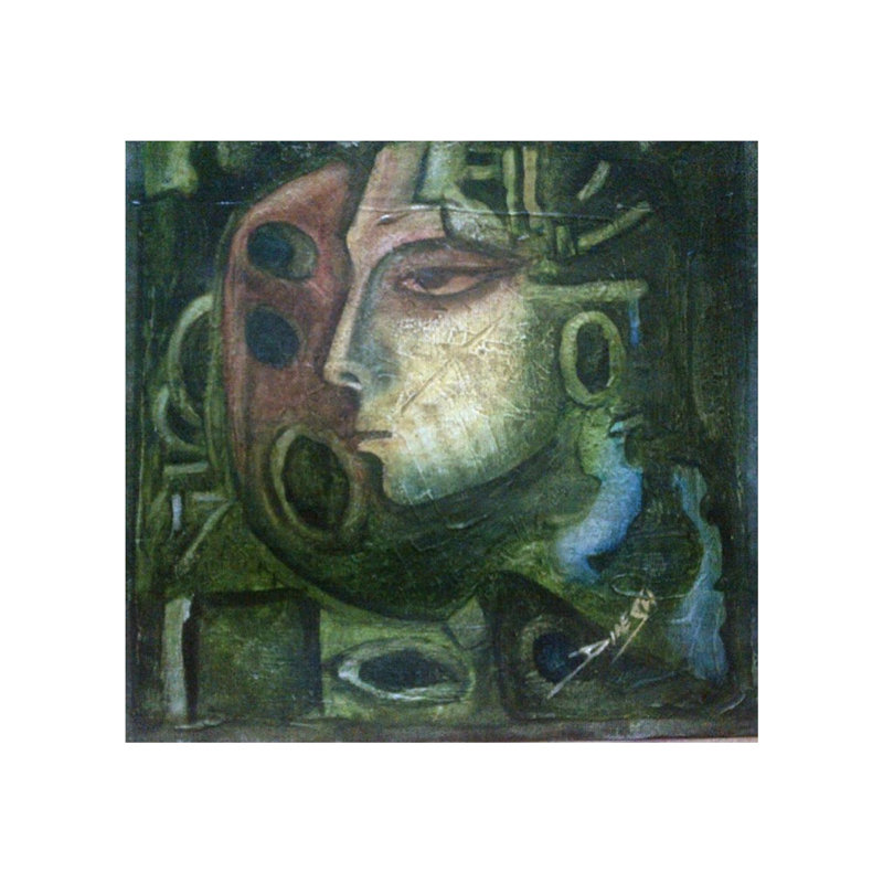 Contemplating The Face | Oil On Canvas | By Dinesh Kumar