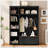 3-in-1 Hall Tree with Overhead Storage, Adjustable Shelves, Heavy-Duty Hooks, Spacious Drawers, and Grooved Back Panel for Entryway Organization-128979008