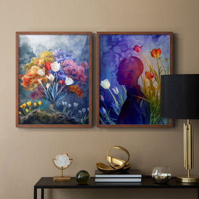 «FLORAL Series DCCDXII», reproduction encadrée de qualité supérieure - prête à être accrochée - aucun clou requis - aucun clou requis