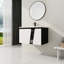 Meuble-lavabo flottant mural avec lavabo simple et porte d'armoire à fermeture en douceur