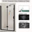 Porte de douche 34 "72" semi-pivotante avec verre trempé 1/4 ", noir mat, fixation murale et imperméable dans la salle de bain, installation réversible