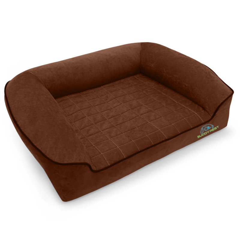 Champagne Beige Medium Orthopedic Bolster Dog Bed