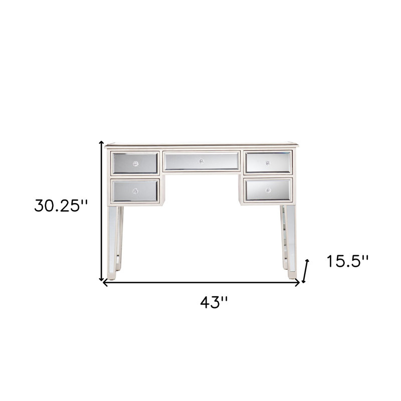 Danielys 43'' Glass Top Console Table