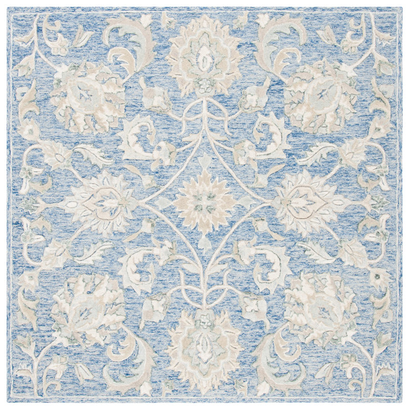 Esponga Hand Tufted Wool Oriental Rug, Square 6'
