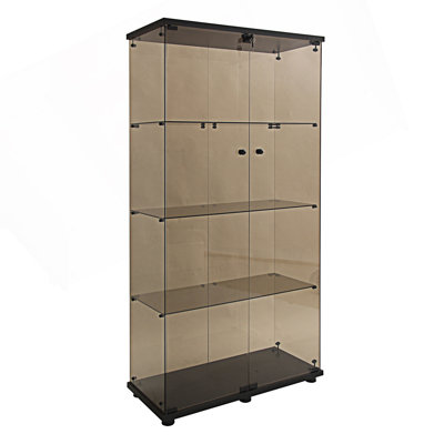 Entry Cabinet, Two Door Glass Cabinet, Glass Display Cabinet With 4 Shelves