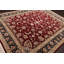Tapis décoratif en Bourgogne noué à la main 8 pi x 9 pi 9 po de conception unique Ivoire/noir