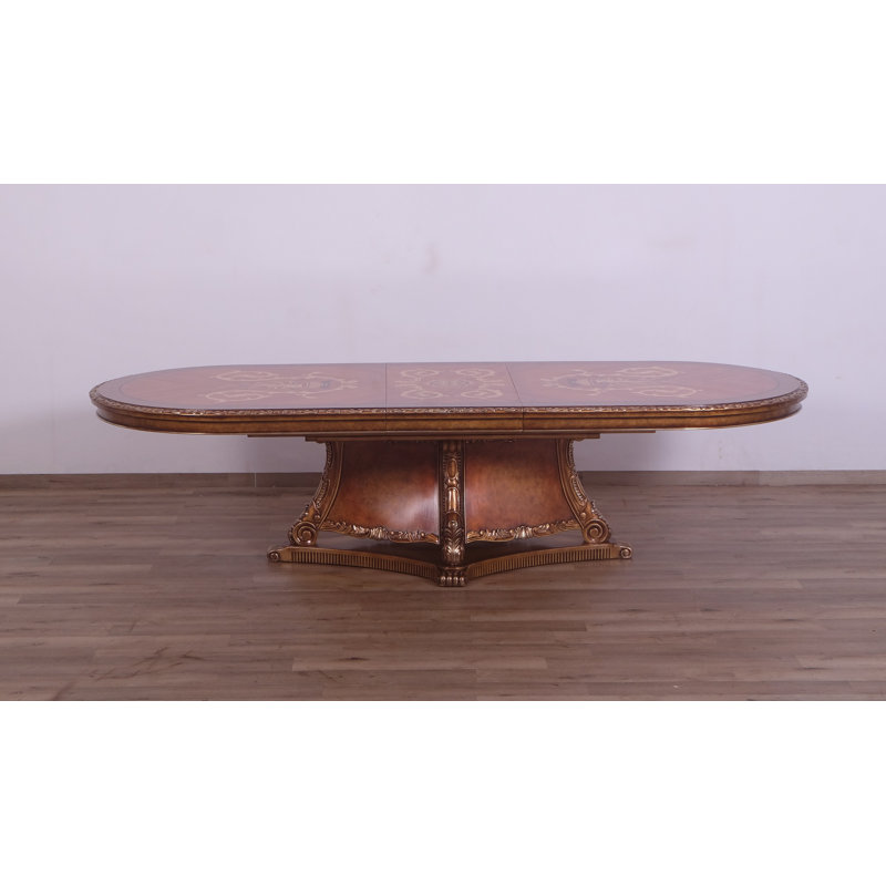 Oval Mahogany Wood Dining Table, Parisian Bronze, 31" H x 122" L  x 50" D