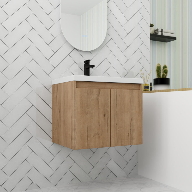 Meuble-lavabo flottant 24 po avec porte à fermeture en douceur