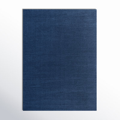 Crowe Dark Blue Hand-Woven Wool Rug