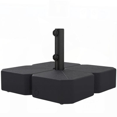 Durable Outdoor Umbrella Base with Wheels and Weighted Support for Garden and Patio Use, Fits Multiple Pole Sizes