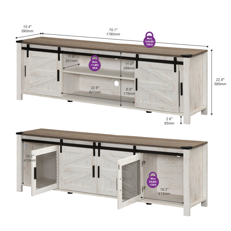Ensemble de tables basses 4 pièces Farmhouse