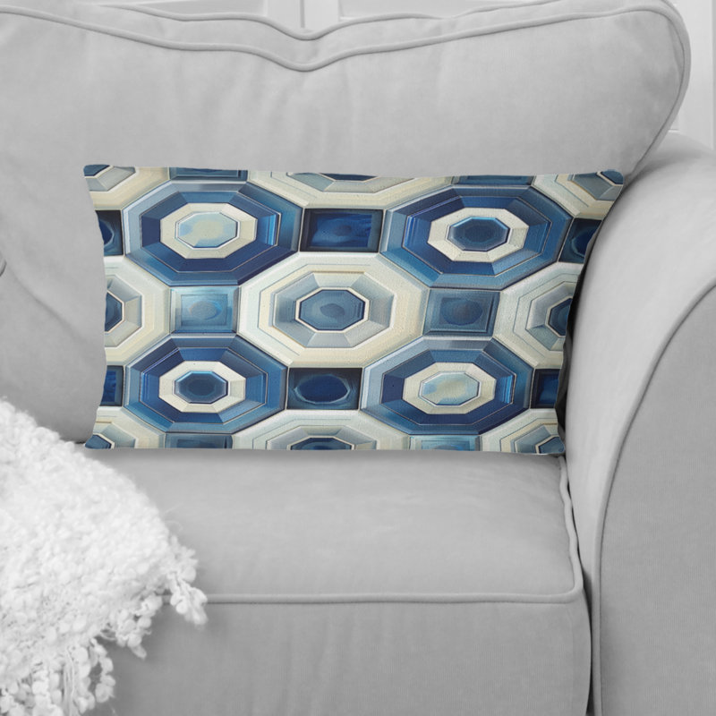 Coussin lombaire bleu Midcentury II - Midcentury