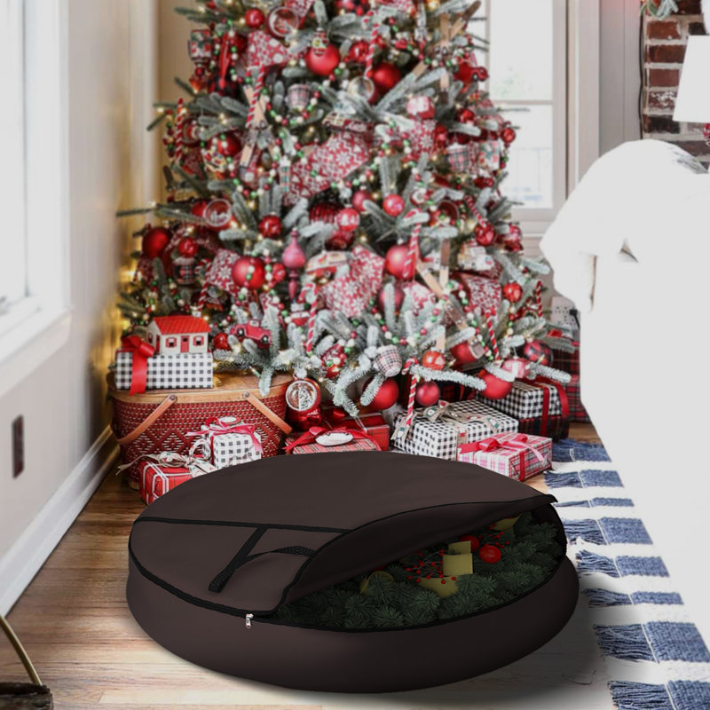 Wreath Storage, 17.8cm H x 101.6cm W x 2.5cm D, Brown