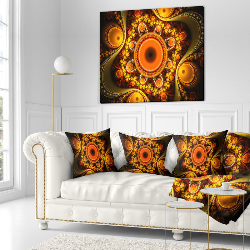 Abstract Throw Pillow, 16" x 16", Throw Pillow, Golden
