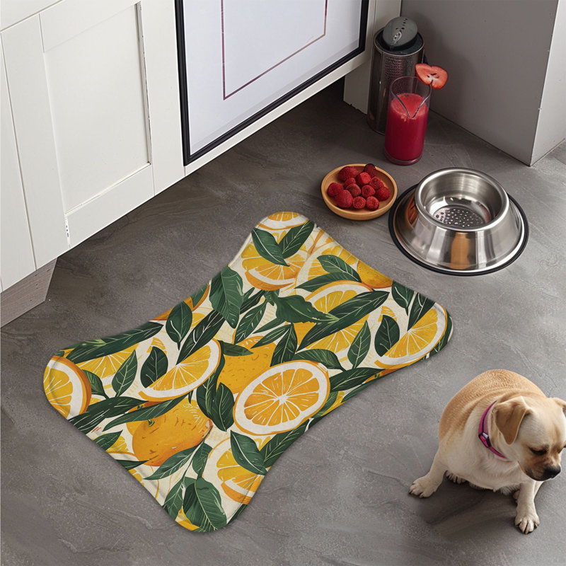 Tapis orange rétro en forme d'os - 1 pièce